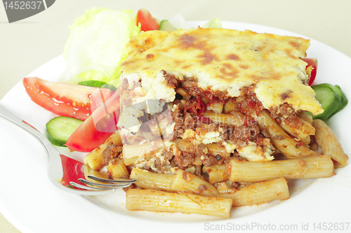 Image of Pastitsio meal deep focus