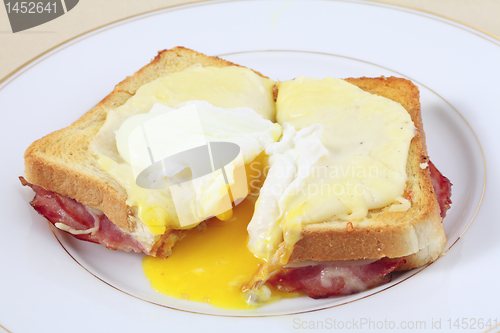 Image of Croque madame cut open