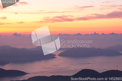 Image of sunset in the mountains 