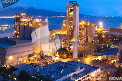 Image of Cement Plant,Concrete or cement factory, heavy industry or const