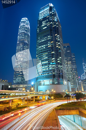 Image of traffic night in downtown area