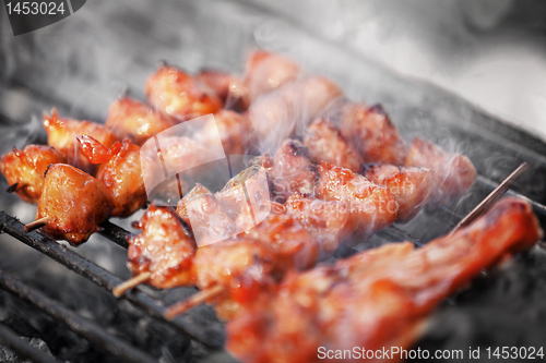 Image of Fried Chicken shashlik - Thai food