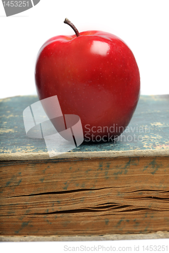 Image of 	book & red apple