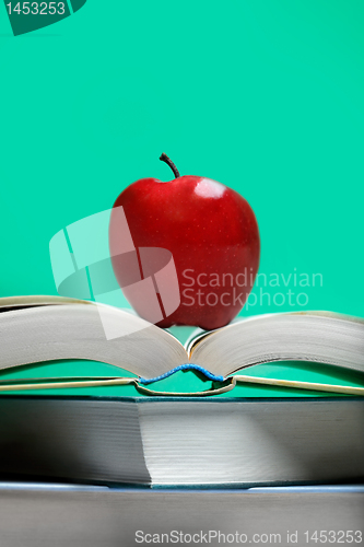 Image of  Book with red Apple