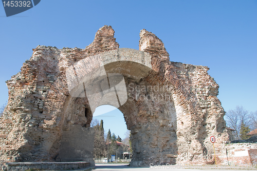 Image of The Main Gate of the fotress wall in Hissar, Bulgaria (close up)