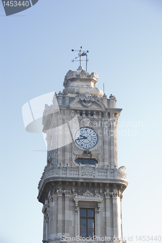 Image of The Clock tower in the Front Of Dolmabache Palace - Close Up