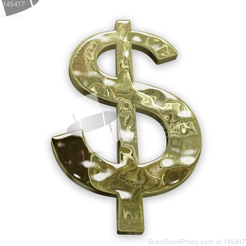 Image of Glossy Dollar Sign wt Clipping Path