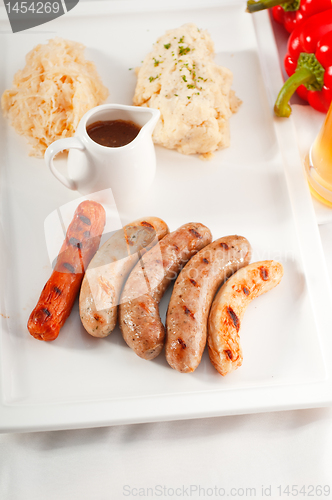 Image of selection of all main type of german wurstel saussages