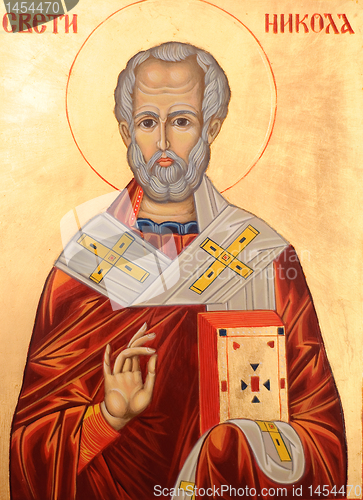 Image of Saint Nicholas on golden background