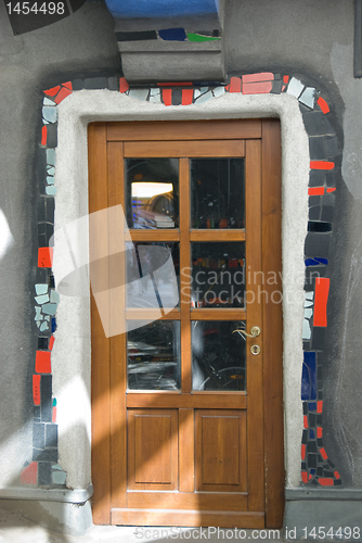 Image of Decorated Door-Hundertwasser Haus - Vienna