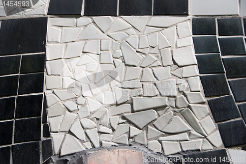 Image of Ceramic decoration - black and white -Hundertwasser Haus - Vienn