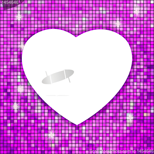 Image of Purple frame in the shape of heart. EPS 8