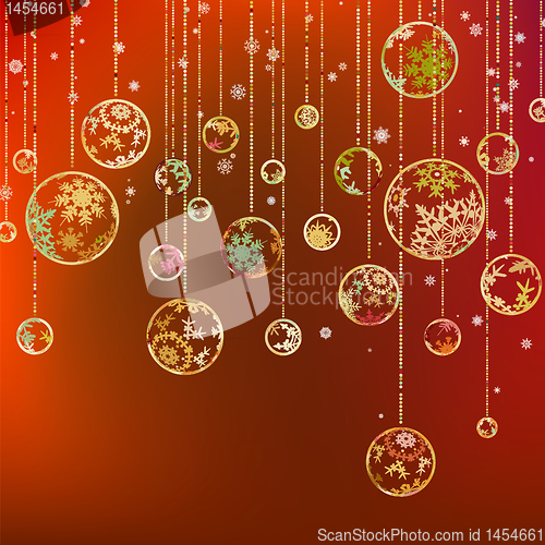 Image of Vintage card with Christmas balls. EPS 8