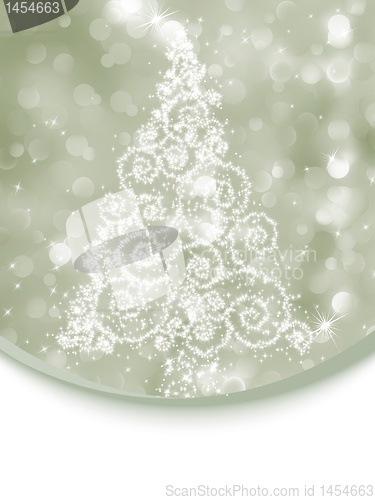 Image of Christmas tree illustration on bokeh. EPS 8