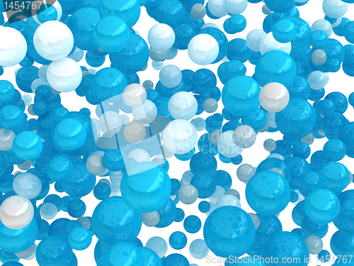 Image of Large group of blue and white balls
