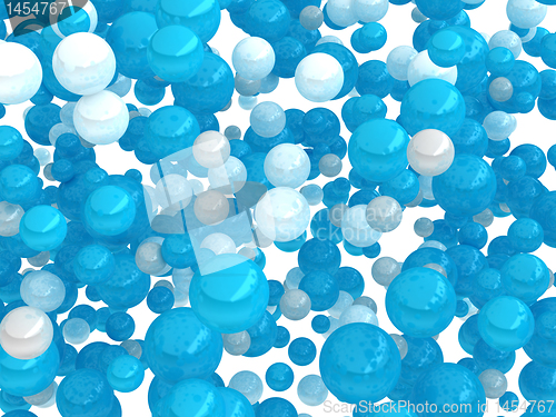 Image of Large group of blue and white balls