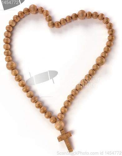 Image of Chaplet or rosary beads heart shape 