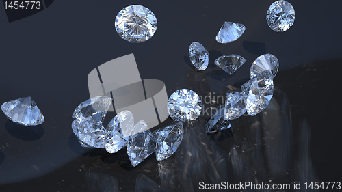 Image of Jewels: large diamonds rolling over 