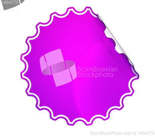 Image of Magenta round sticker or label 