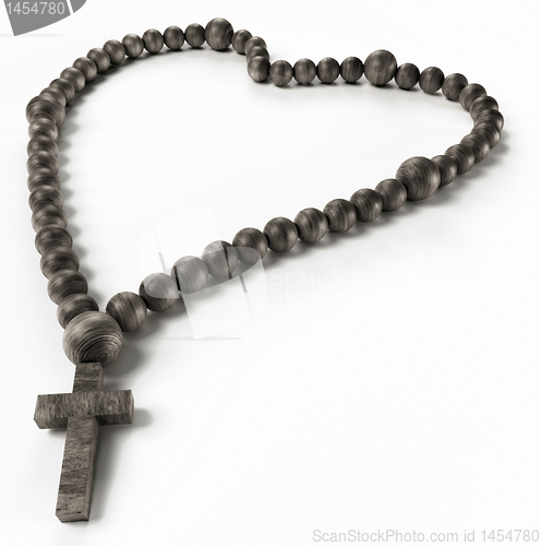 Image of Religion and love: black chaplet or rosary beads