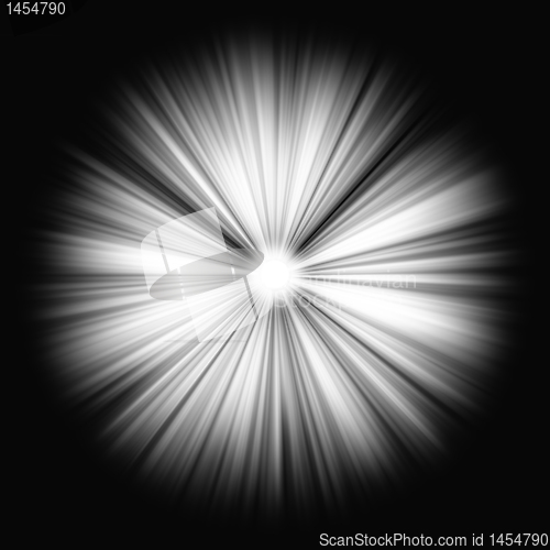 Image of Beams of bright Light on black: shining star