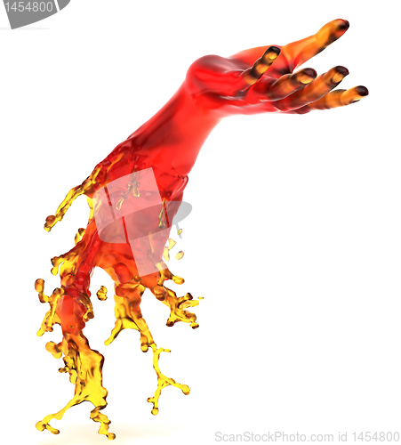 Image of Lending somebody a helping hand: red liquid shape