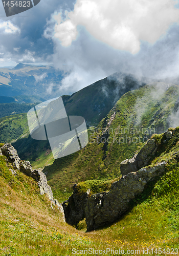 Image of Trekking: Carpathian mountains landscape