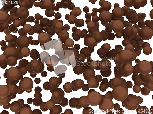 Image of Brown chocolate orbs or balls isolated