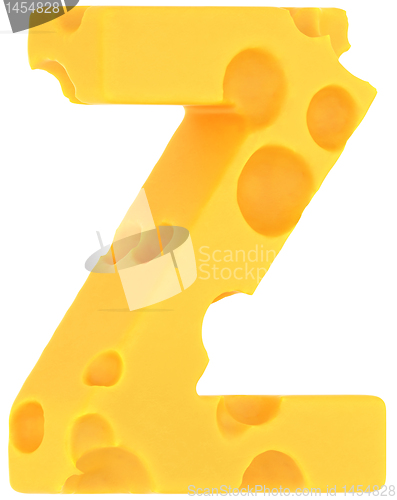 Image of Cheeze font Z letter isolated on white