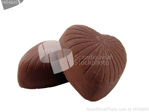 Image of two heart-like chocolates