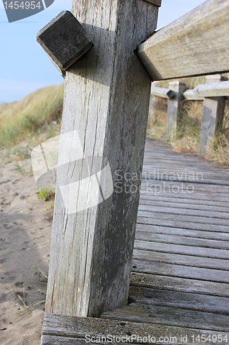 Image of wooden beach walkway