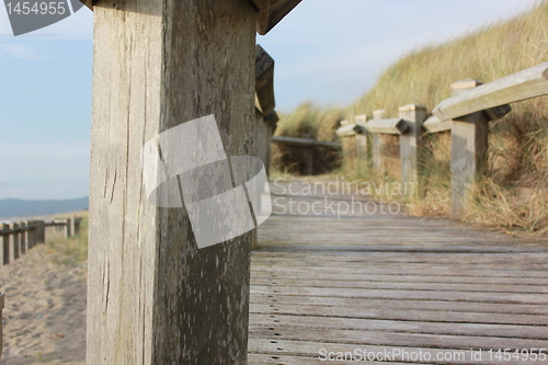 Image of wooden beach walkway