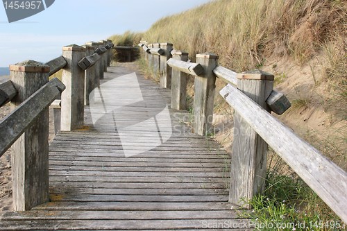 Image of wooden beach walkway