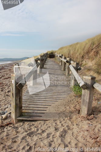 Image of wooden beach walkway