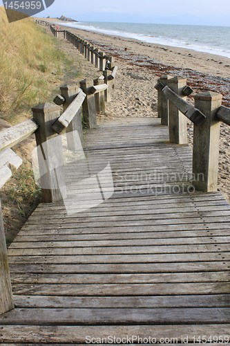 Image of wooden beach walkway