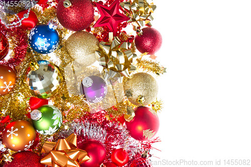 Image of christmas balls and tinsel