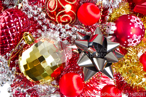 Image of christmas balls and tinsel