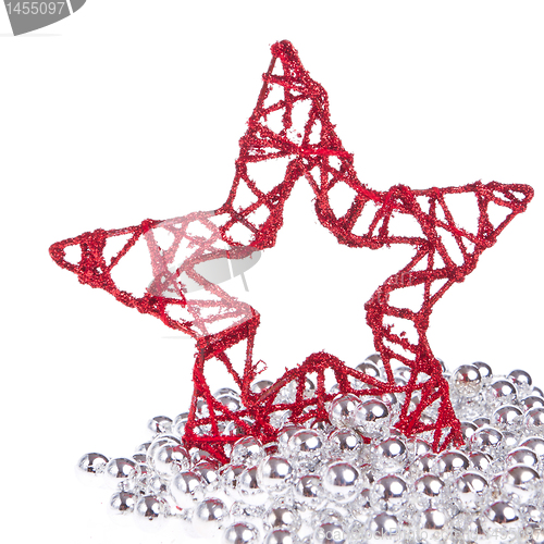 Image of christmas star with tinsel