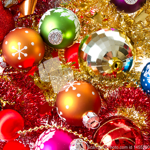 Image of christmas balls and tinsel