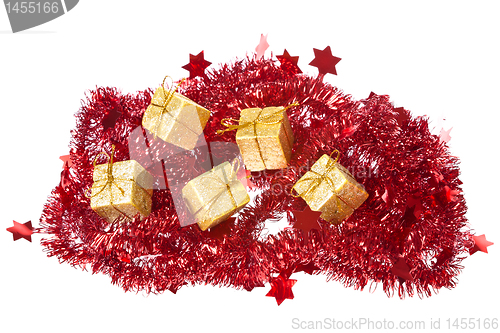 Image of presents with red garland