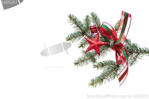 Image of decorated christmas branch