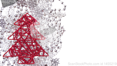 Image of christmas tree with tinsel
