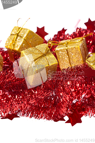 Image of presents with red garland