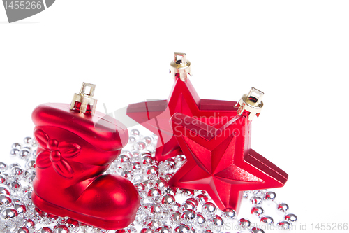 Image of christmas decoration with tinsel