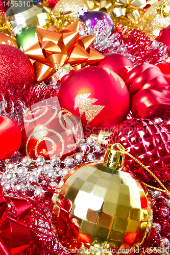 Image of christmas balls and tinsel