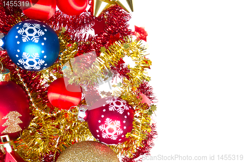Image of christmas balls and tinsel