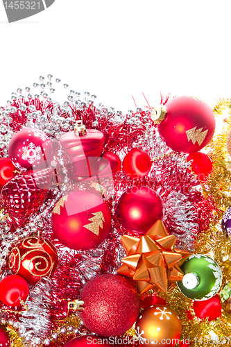 Image of christmas balls and tinsel
