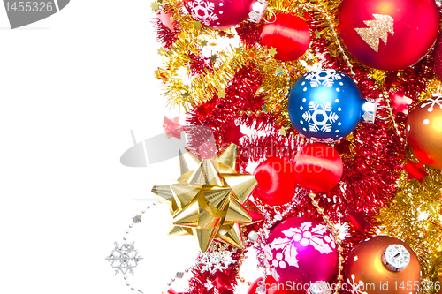 Image of christmas balls and tinsel