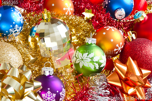 Image of christmas balls and tinsel