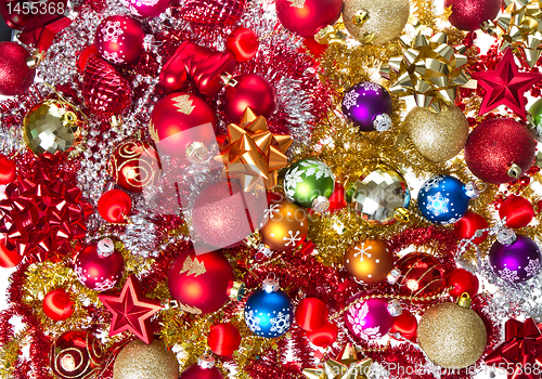 Image of christmas balls and tinsel